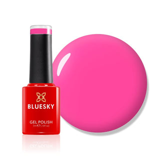 Bluesky Gel Polish Mini - PEACHY PINK - NEON14 bottle and colour swatch