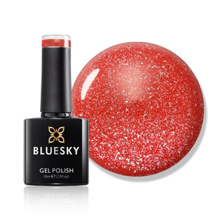 Bluesky Gel Polish - PLATINUM-17 - Light My Fire Opal bottle and colour swatch