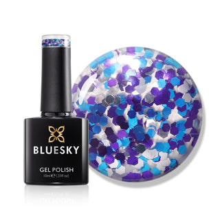 Bluesky Limited Edition Gel Polish - Platinum Jubilee bottle and colour swatch