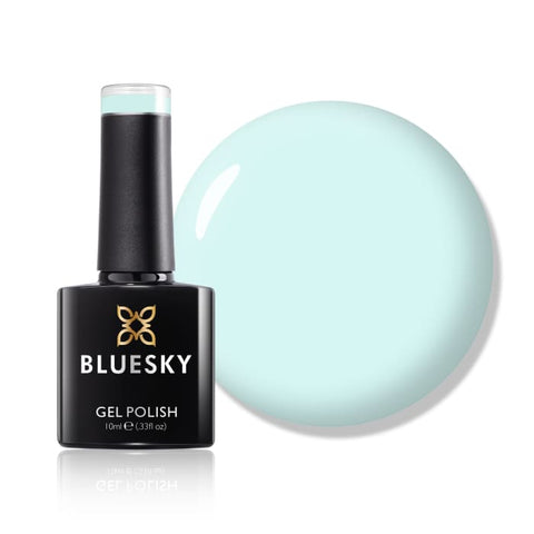 Bluesky Run The World pale blue gel nail polish
