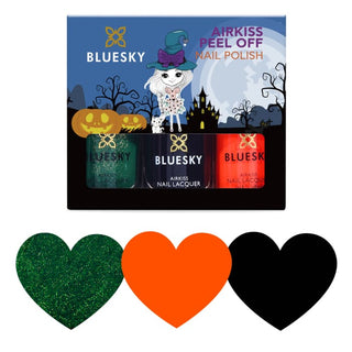 Bluesky Kids Airkiss Set - Spooky Collection bottles and colour swatches