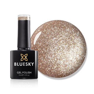 Bluesky Gel Polish - JULY SUNSET - BSH018 bottle and colour swatch