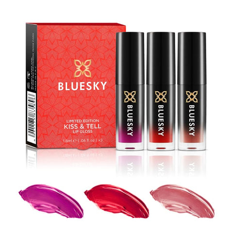 Bluesky Cosmetics Christmas Mini Lip Gloss Trio - Kiss & Tell - Cosmetics