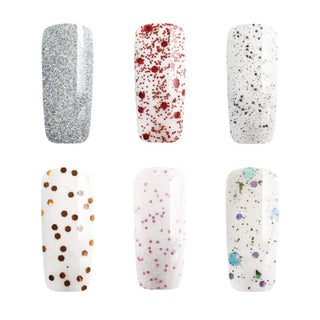 Bluesky Glitter Top Coats Gel Nail Polish Set - 6 x 10ml